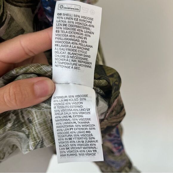 Los Angeles Atelier & Other Stories Voluminous Frilled Blouse Large Linen - Picture 8 of 9